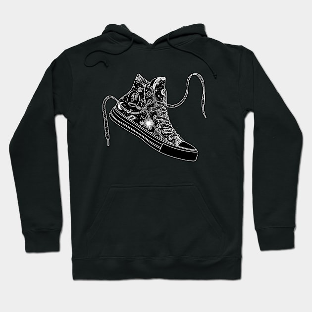 Scorpio high tops - Black & White Hoodie by MickeyEdwards